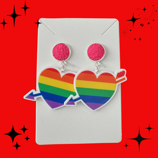 Rainbow Heart Earrings