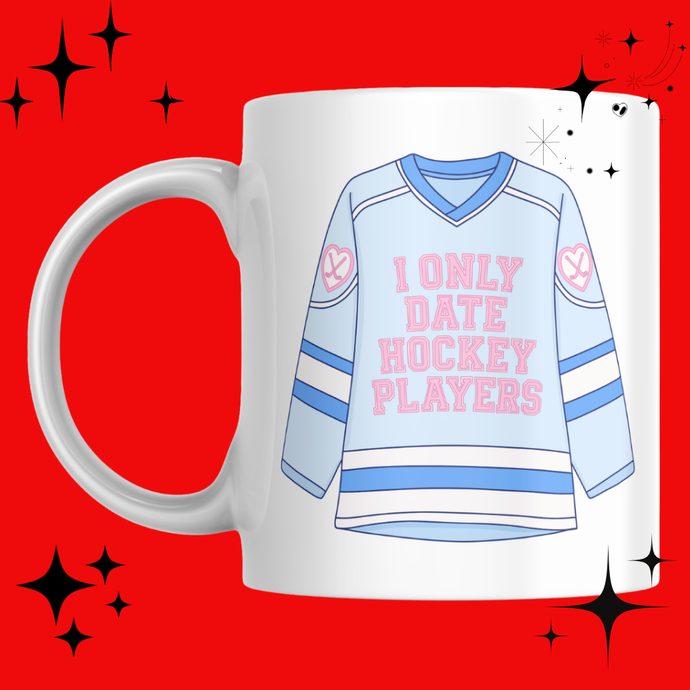 I only date hockey players mug