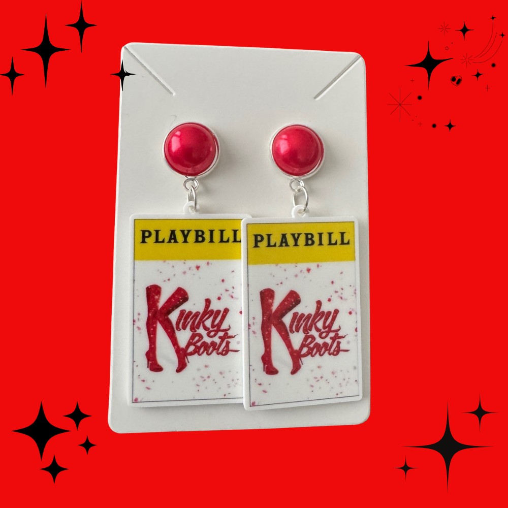 Kinky Boots Playbill Earrings