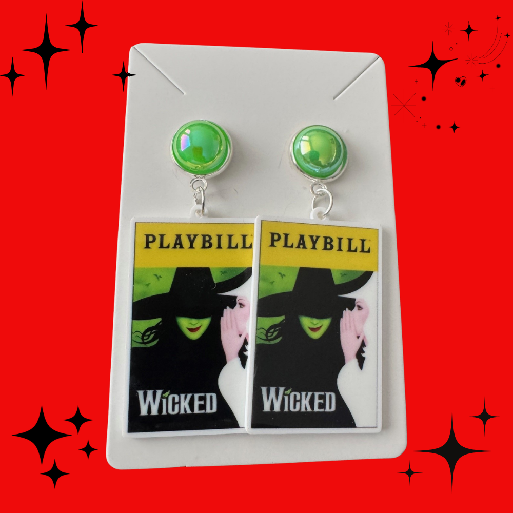 Wicked Playbill Earrings