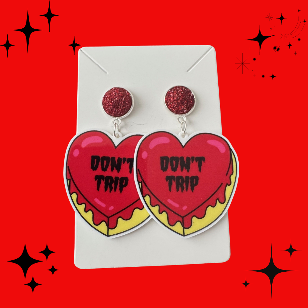 Horror Trope Hearts - Don't Trip Earrings