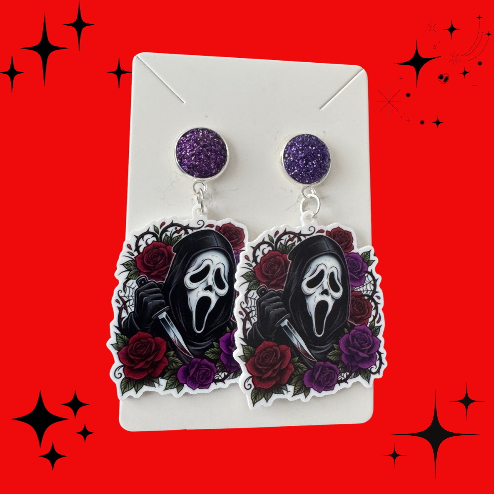 Tattoo Villain Ghostface Earrings