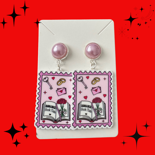 Romance Book Club Stamp Earrings