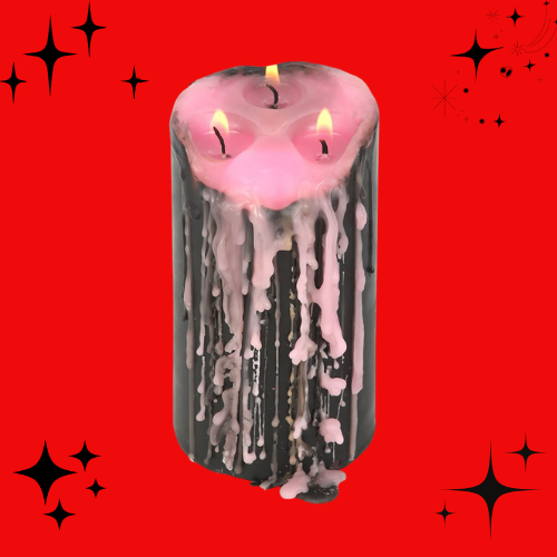 Large Pink Vampire Tears Pillar Candle