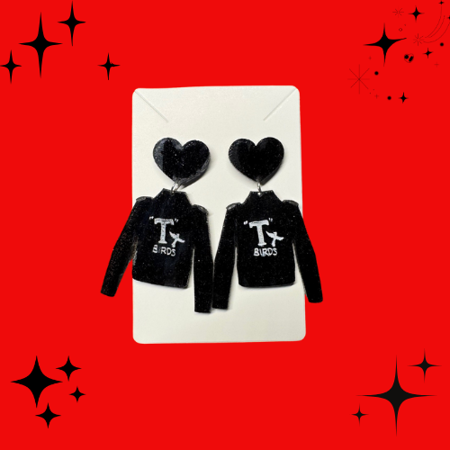 T-Birds Jacket Acrylic Charm Earrings