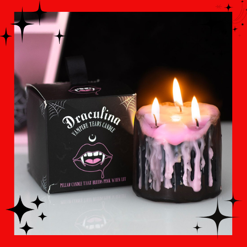Small Pink Vampire Tears Pillar Candle
