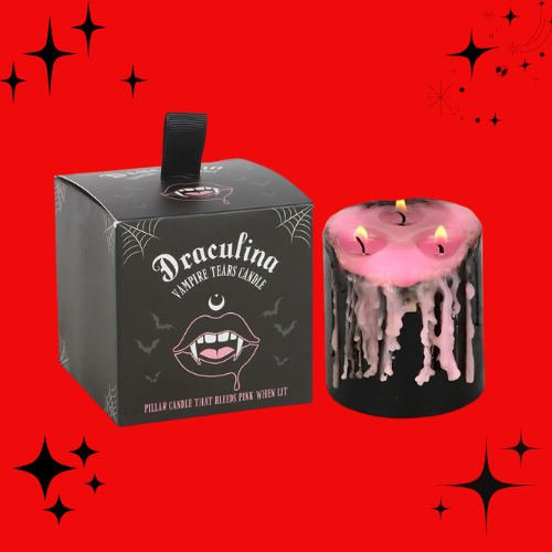 Small Pink Vampire Tears Pillar Candle