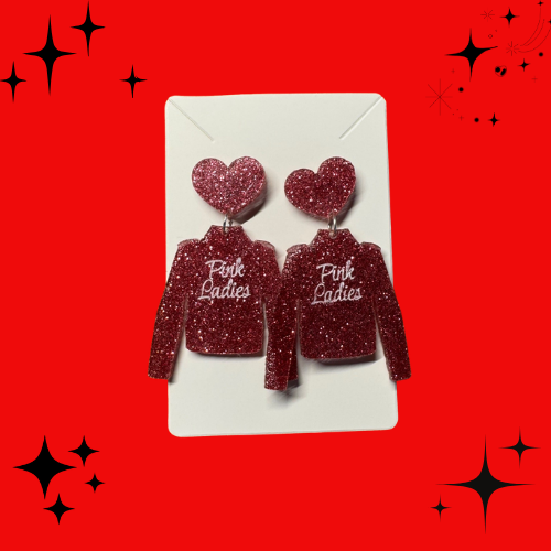 Pink Ladies Acrylic Charm Earrings