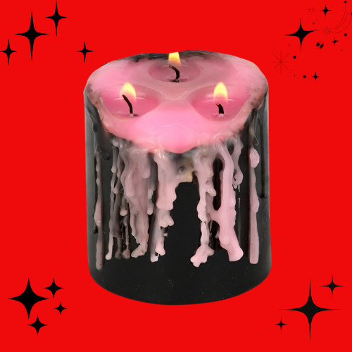 Small Pink Vampire Tears Pillar Candle