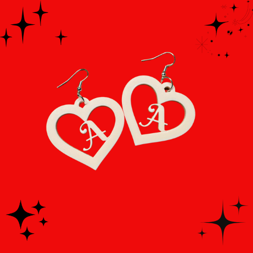 Personalised Alphabet Heart Shaped Acrylic Earrings