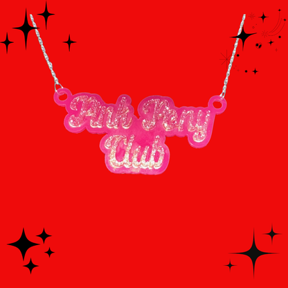 Pink Pony Club Layered Acrylic Charm Necklace