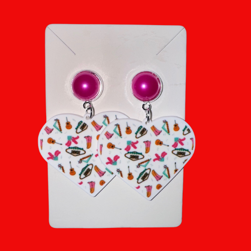 Showgirl White Earrings