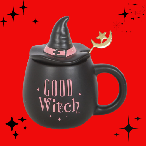 Good Witch Lidded Mug With Spoon