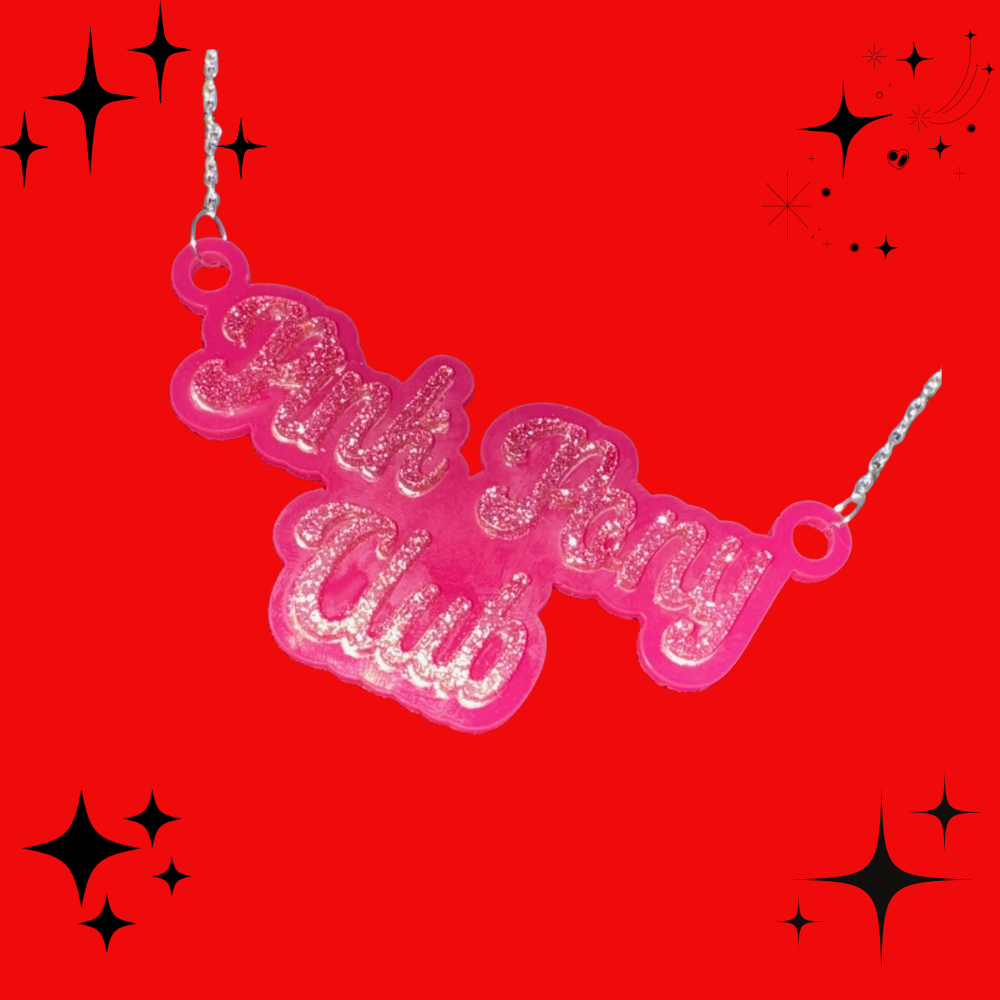 Pink Pony Club Layered Acrylic Charm Necklace