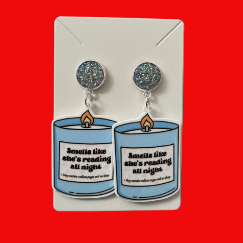 Book Trope Candle - Reading all night earrings