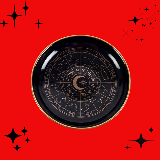 Black Astrology Wheel Trinket Dish