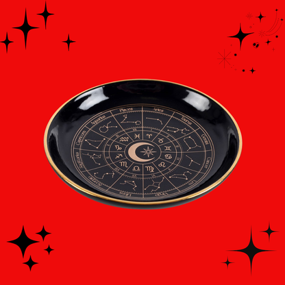 Black Astrology Wheel Trinket Dish