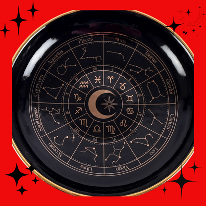 Black Astrology Wheel Trinket Dish