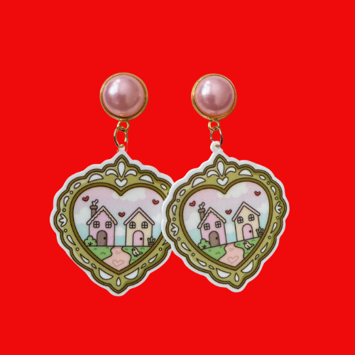 Book Trope Hearts - Small Town Romance Earrings