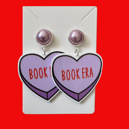 Book Trope Hearts - Book Era Earrings