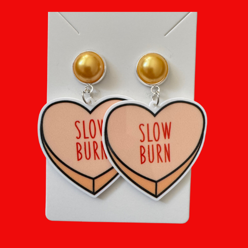 Book Trope Hearts - Slow Burn Earrings