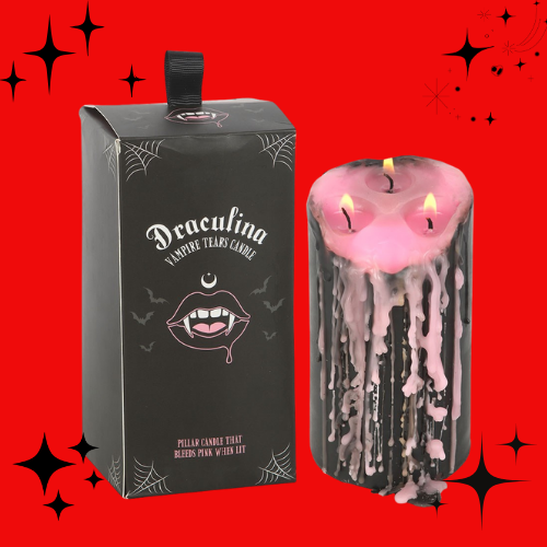 Large Pink Vampire Tears Pillar Candle