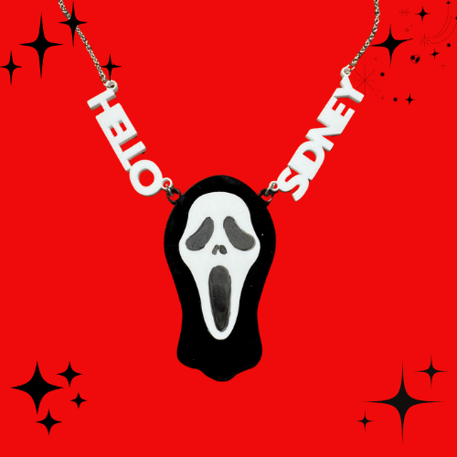 Hello Sydney Ghostface Layered Acrylic Necklace