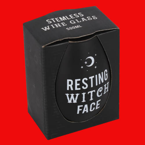 Resting Witch Face Stemless Glass