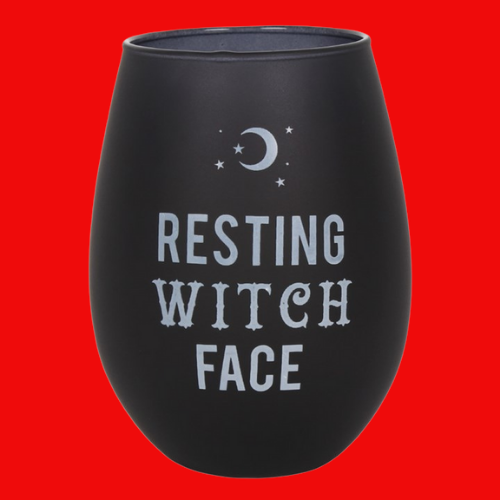 Resting Witch Face Stemless Glass