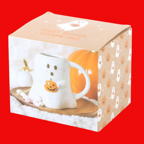 Ghost Shaped Mug with Pumpkin