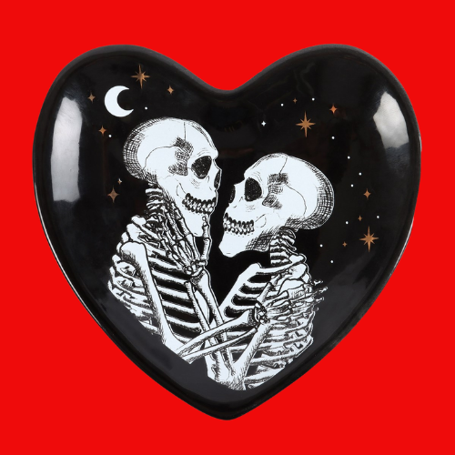 Skeleton Couple Heart Trinket Dish
