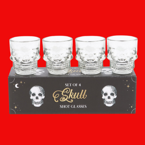 Set of 4 Skull Shot Glasses