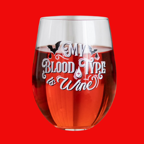 My Blood Type is Wine Stemless Wine Glass
