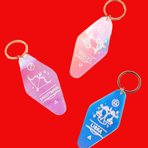 Zodiac Signs Acrylic Keyring - Changing Colour