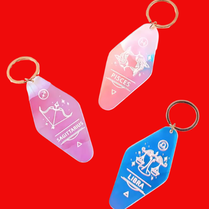 Zodiac Signs Acrylic Keyring - Changing Colour