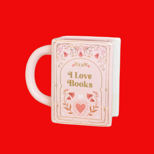 I love Books Pink Book Shaped Mug