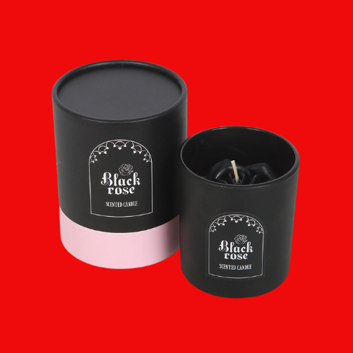 Black Rose Candle with 3D Rose