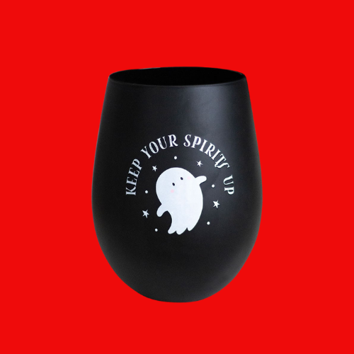 Keep Your Spirits Up Stemless Wine Glass