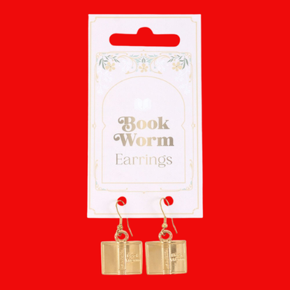 Book Worm Earrings