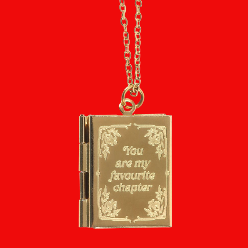 Book Shaped Locket Necklace in Gift Box