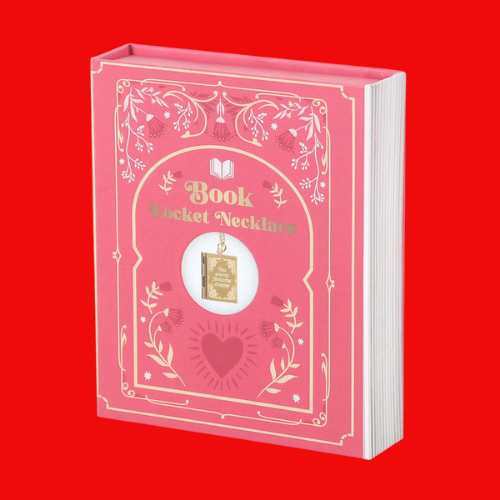 Book Shaped Locket Necklace in Gift Box