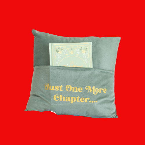 Just One More Chapter Cushion with Book Pocket