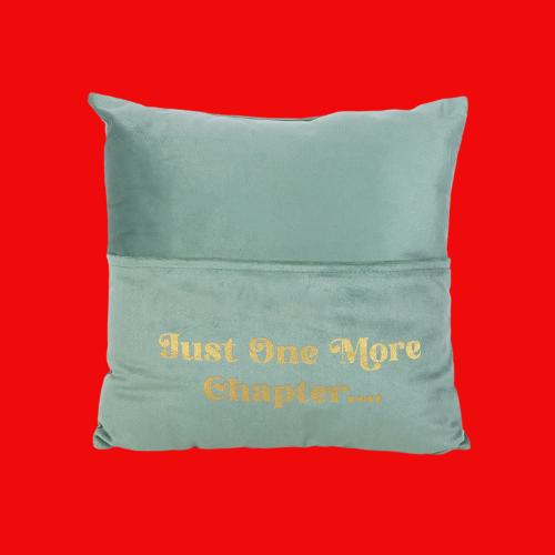 Just One More Chapter Cushion with Book Pocket