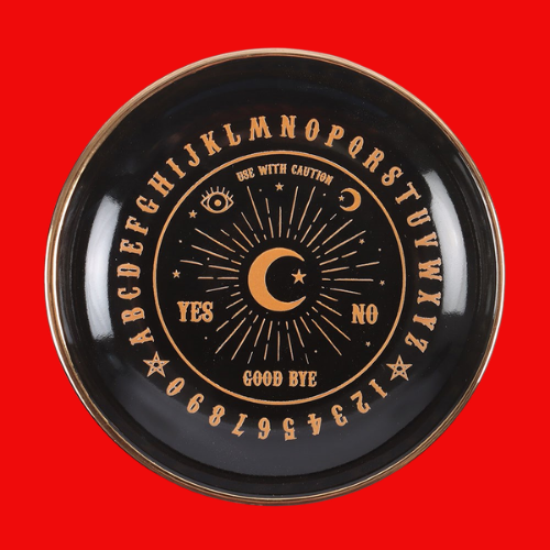 Round Black Talking Board Trinket Dish