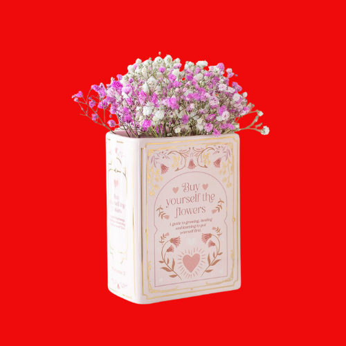 Pink Book Shaped Vase