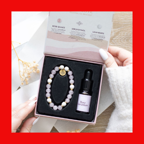 Self Love Rose Quartz Crystal Essential Oil Bracelet