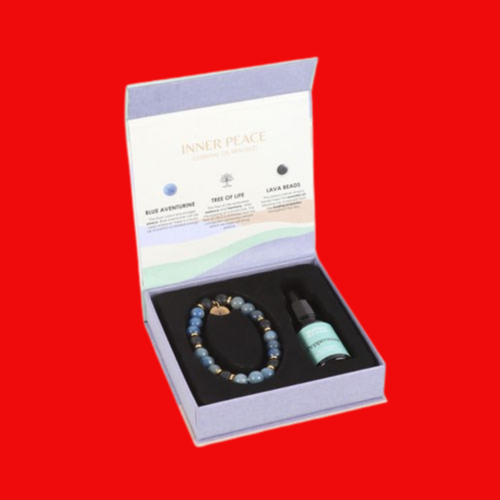 Inner Peace Blue Lace Agate Crystal essential Oil Bracelet