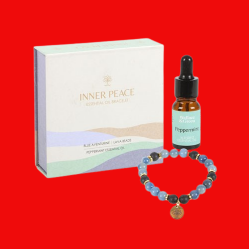 Inner Peace Blue Lace Agate Crystal essential Oil Bracelet