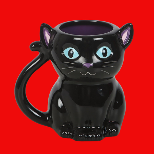 Cute and Creepy Black Cat Mug