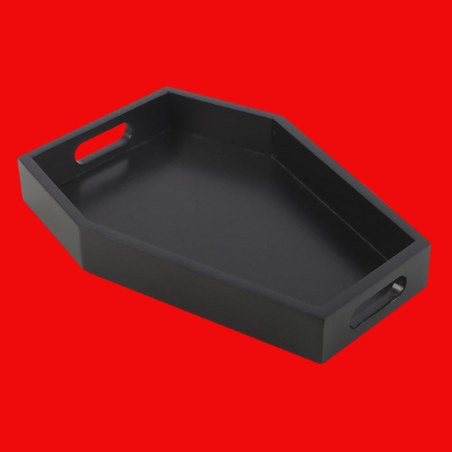Plain Black Coffin Trinket Tray